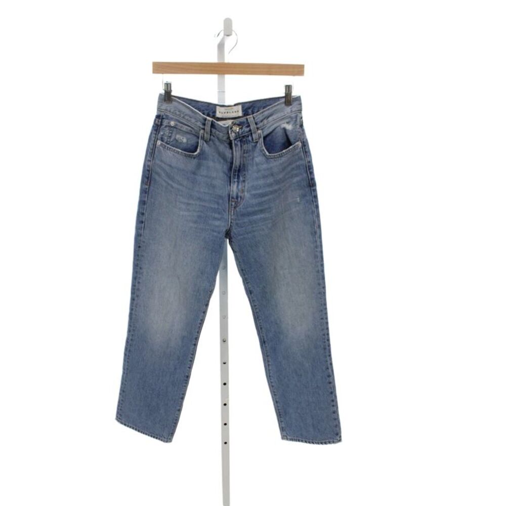 Slvrlake Unisex Straight Cropped Jeans Blue High Rise 100% Cotton 90s Size 27